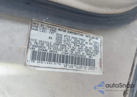 1999 Lexus Rx 300 из США, поврежденный, VIN JT6HF10U5X0028002